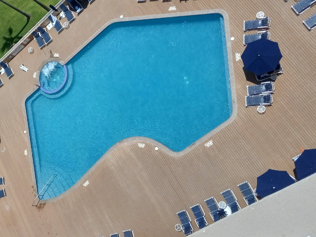 Overhead view of outdoor pool